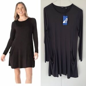 BETABRAND Women’s Travel Modal Silk Blend Dress in Black